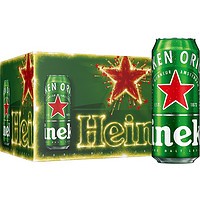 今日必买：Heineken 喜力 啤酒 经典罐 500mL12罐+星银*2+开瓶器*2+玻璃杯*2（满199赠铝瓶*6瓶）