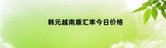 韩元越南盾汇率今日价格