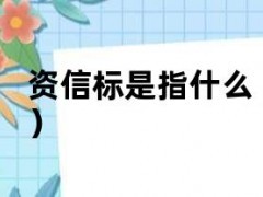 资信标是指什么（资信标是商务标吗）