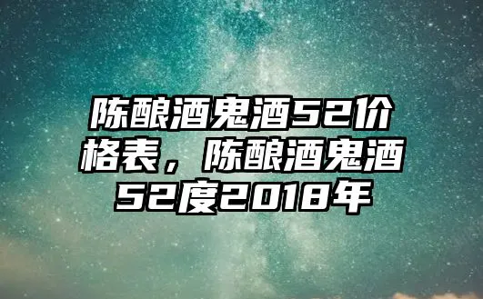 陈酿酒鬼酒52价格表，陈酿酒鬼酒52度2018年
