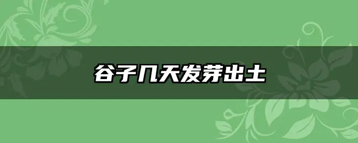 谷子几天发芽出土