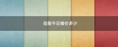 岳阳今日猪价多少