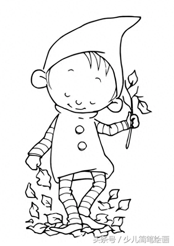 少儿简笔画 卡通人物简笔画 稻草人小朋友小精灵 好可爱哦