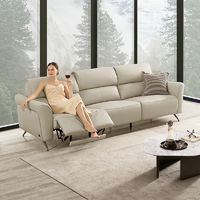 百亿补贴：KUKa 顾家家居 1096 现代皮艺沙发 3右+躺左 花叶绿