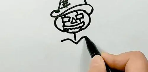 稻草人简笔画儿童简笔画怎么画 麦田稻草人简笔画步骤画法