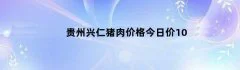 贵州兴仁猪肉价格今日价10
