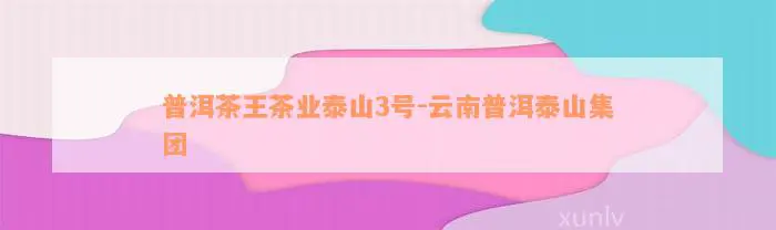 普洱茶王茶业泰山3号-云南普洱泰山集团