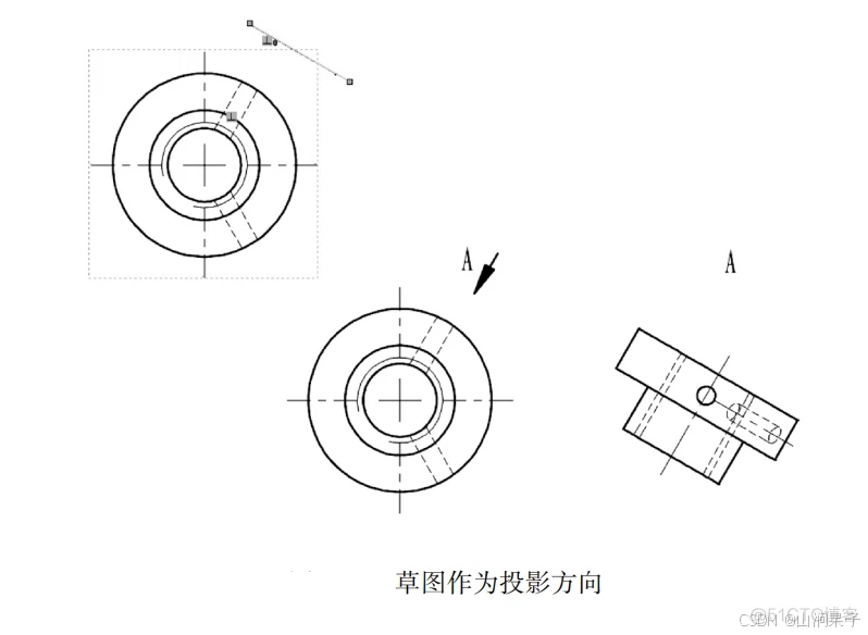 SolidWorks2023工程图：辅助视图+裁剪视图_线或_15