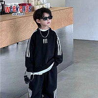 sulisi weekends WEEKENDS2024春季新款韩版男童运动百搭套头洋气中大童套装儿童