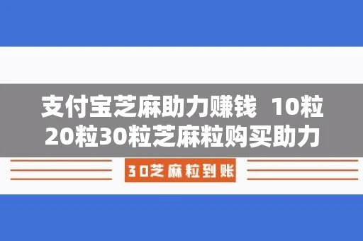 支付宝芝麻助力赚钱  10粒20粒30粒芝麻粒购买助力