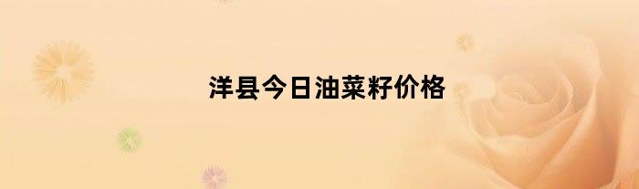 洋县今日油菜籽价格