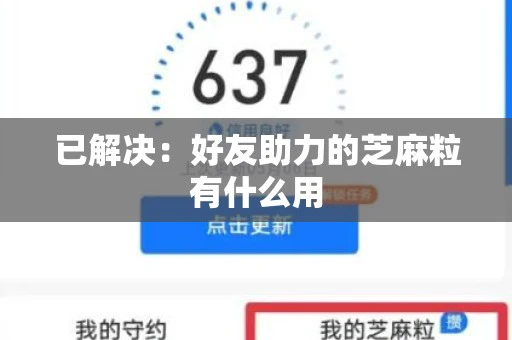 已解决：好友助力的芝麻粒有什么用