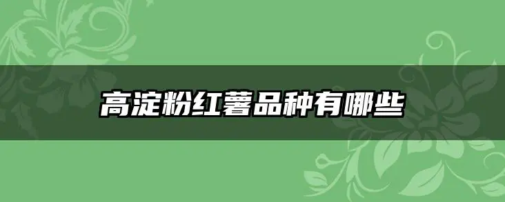 高淀粉红薯品种有哪些