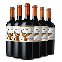 MONTES 蒙特斯 智利原瓶进口 精选金天使14度 赤霞珠干红葡萄酒 750ml*6 整箱装