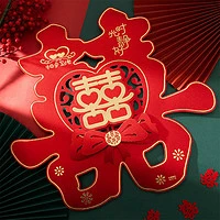 翠涛 喜字贴婚庆结婚婚礼窗花大门贴纸双喜字贴婚房装饰门贴特大号2张