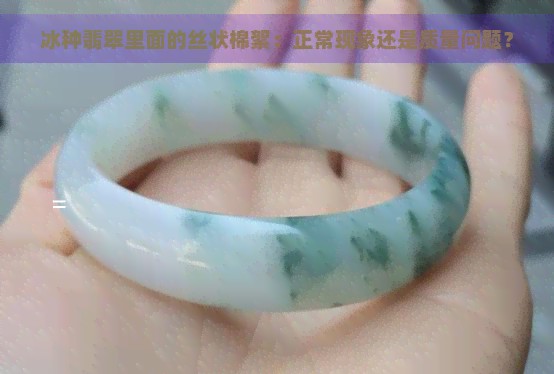 冰种翡翠里面的丝状棉絮：正常现象还是质量问题？