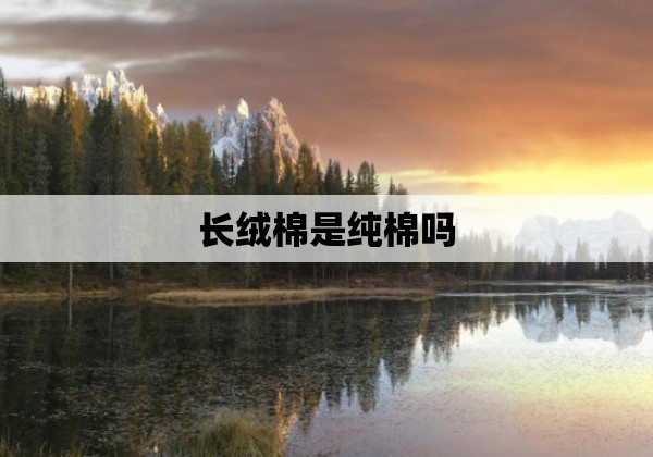 长绒棉是纯棉吗