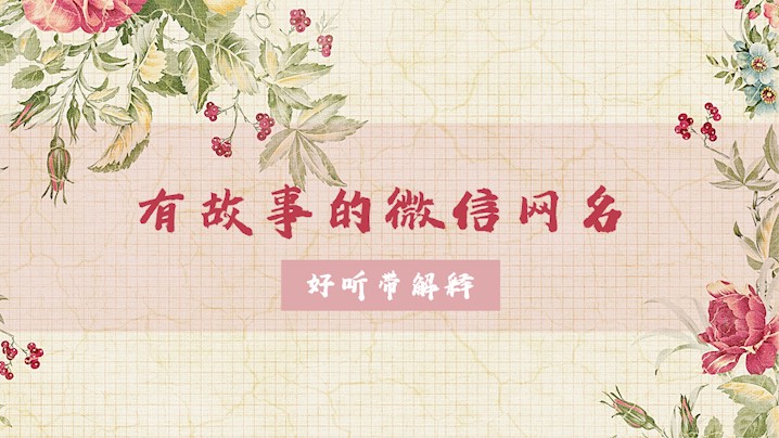 有故事的微信网名好听带解释