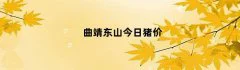 曲靖东山今日猪价