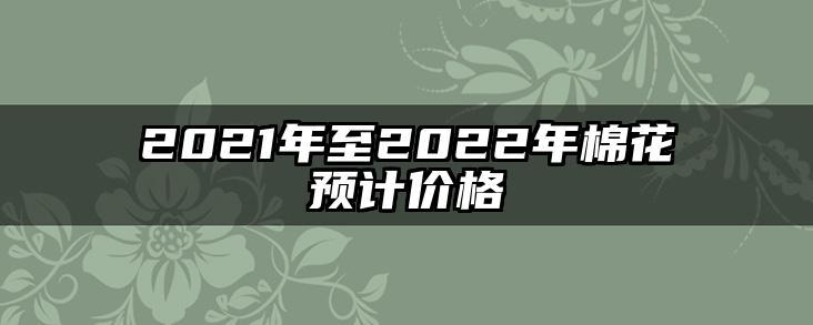 2021年至2022年棉花预计价格