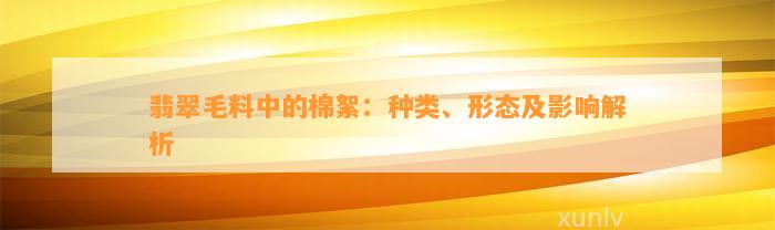 翡翠毛料中的棉絮：种类、形态及影响解析