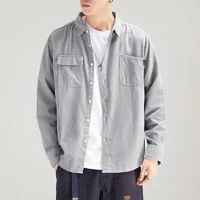 cruel street 玩爆街区 日系简约长袖灯芯绒衬衫