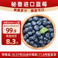 Mr.Seafood 京鲜生 进口秘鲁蓝莓12盒装 16mm+ 约125g/盒