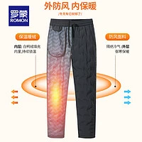 ROMON 罗蒙 男士 加厚羽绒裤  白鸭绒填充