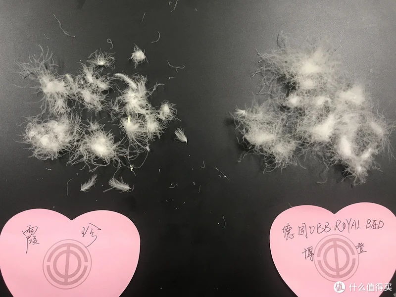 同样是95%鹅绒,左边和右边还是有明显的区别