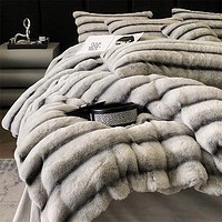 流川枫 A类泡泡兔绒 獭兔毛绒四件套 200*230cm