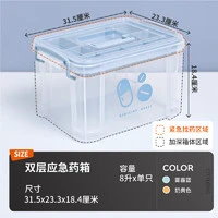 Citylong 禧天龙 透明医药箱多功能急救箱药品收纳盒医疗箱药品盒 双层可视