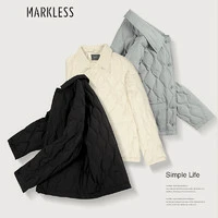Markless 冬季翻领90白鸭绒外套冬装夹克YRB2304M-1 米白色 XL
