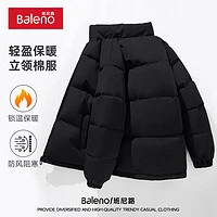 Baleno 班尼路 冬季情侣款立领羽绒服  黑