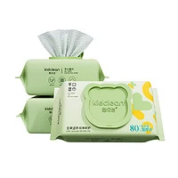 kidclean 憨贝洁 加厚婴儿手口湿巾 80抽 3包 （200*150mm）